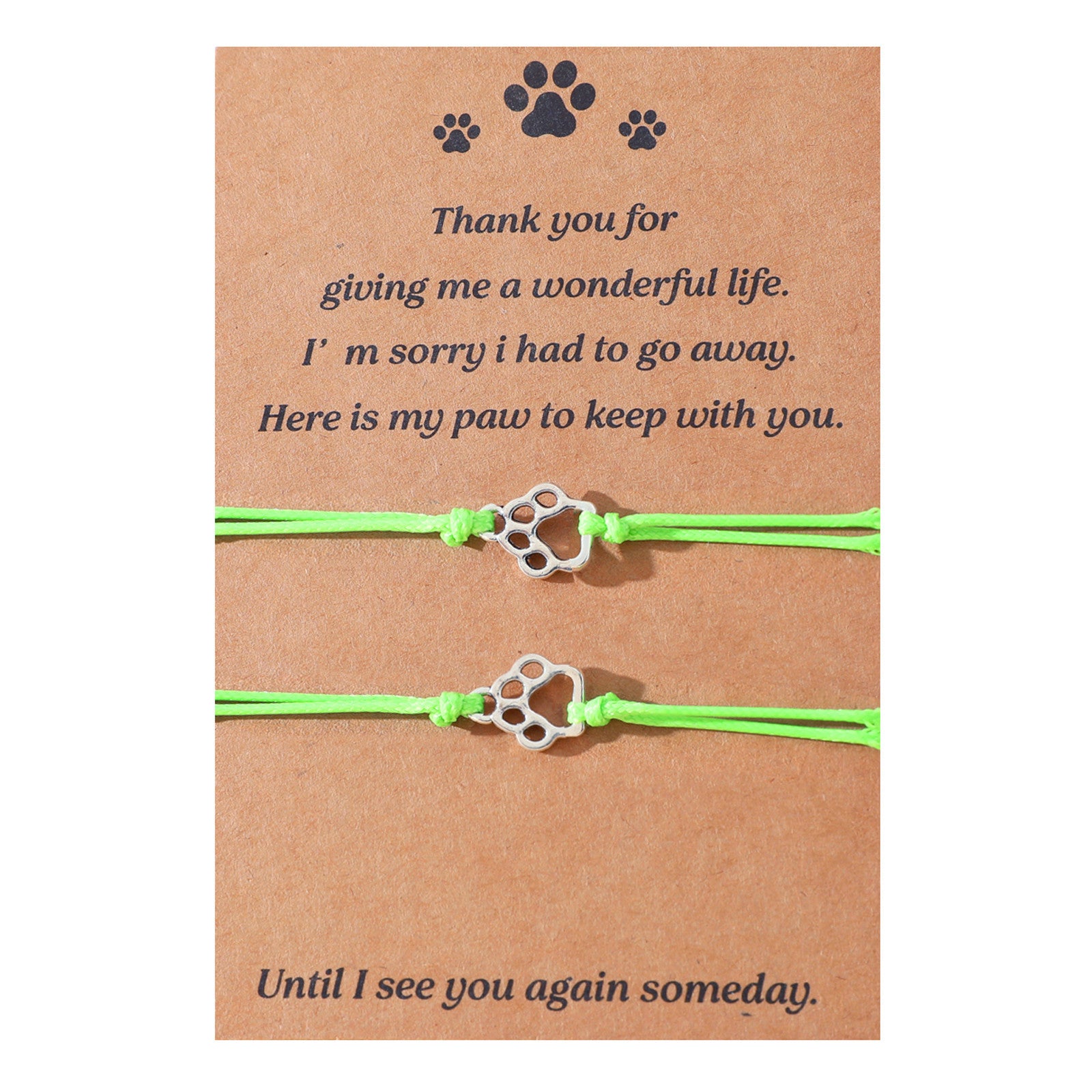 Wholesale Creative multi-color cat paw print hand-woven blessing bracelet